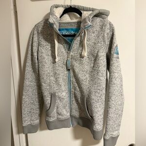 Superdry Heather Gray Zip-Up Hoodie